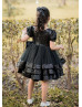 Short Puffy Sleeves Black Sequin Tulle Shimmering Layered Flower Girl Dress